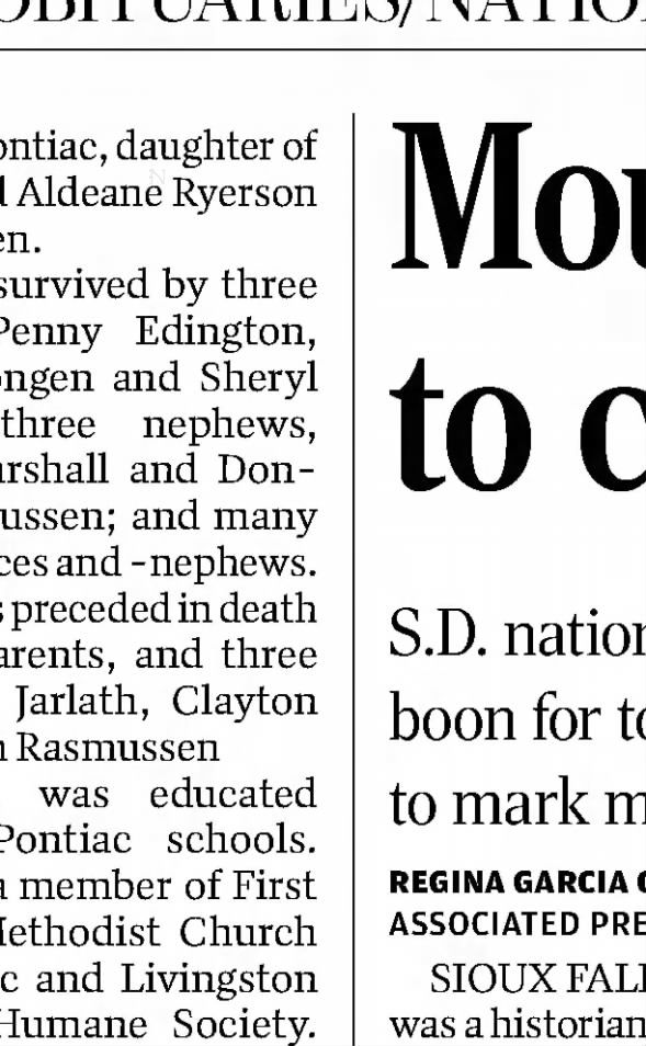 Clipping from The Pantagraph